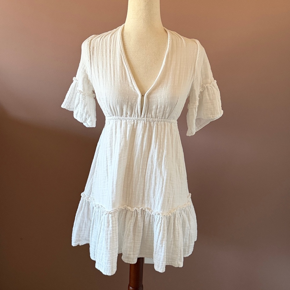Billabong White Gauze Mini Dress